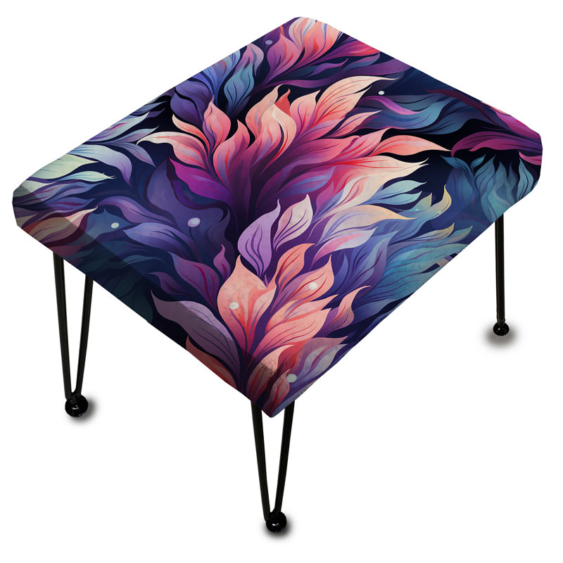 Repose-pieds rose et mauve ikat Cosmic Radiance