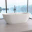 Baignoire de trempage autoportante moderne à surface solide de 63 po x l 31 po avec trop-plein de couleur blanche matte