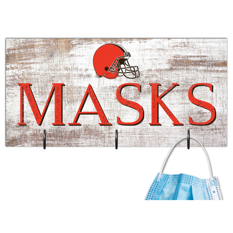 3 - Hook Wall Mounted Coat Rack, Cleveland Browns