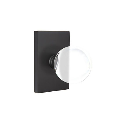 Privacy Bristol Knob with Modern Rectangular Rose