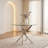 Lakeicha Round 36'' Glass Top Metal Base Dining Table-516119849