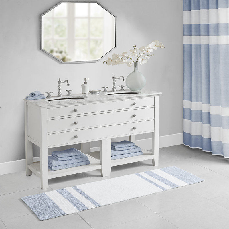 Bath Rugs_Rec_Cttn_0.5, Blue, 72" L x 24" W