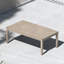 Table basse de patio en aluminium, plateau en grain de bois résistant à la rouille avec pieds hauts pour terrasse, balcon, jardin et cour arrière