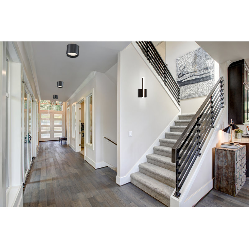 Mcgann Flush Mount, Black, 5.25" H x 8" W x 8" D