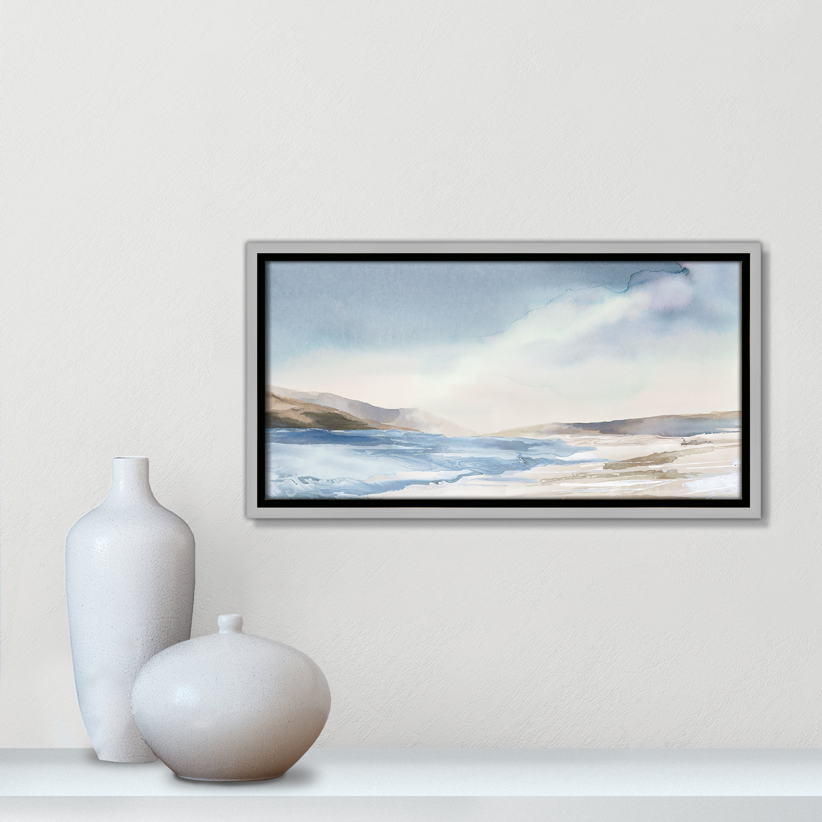 Coralie "Mystic Shores" Print, Silver, 9.5" H x 17.5" W