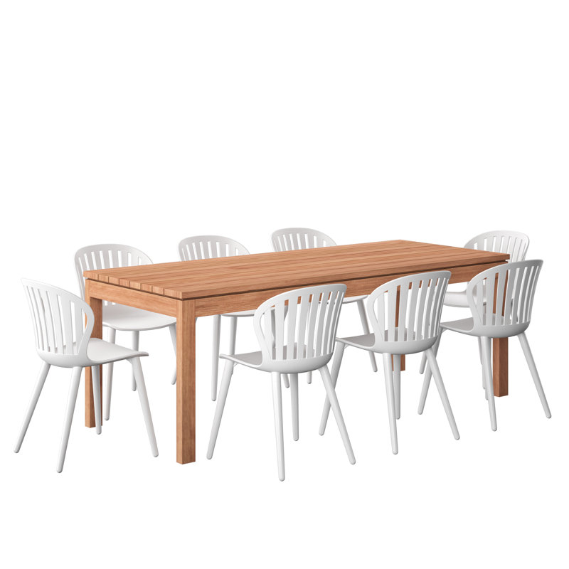 Ensemble repas d'extérieur 9 pièces Bischoff, Blanc