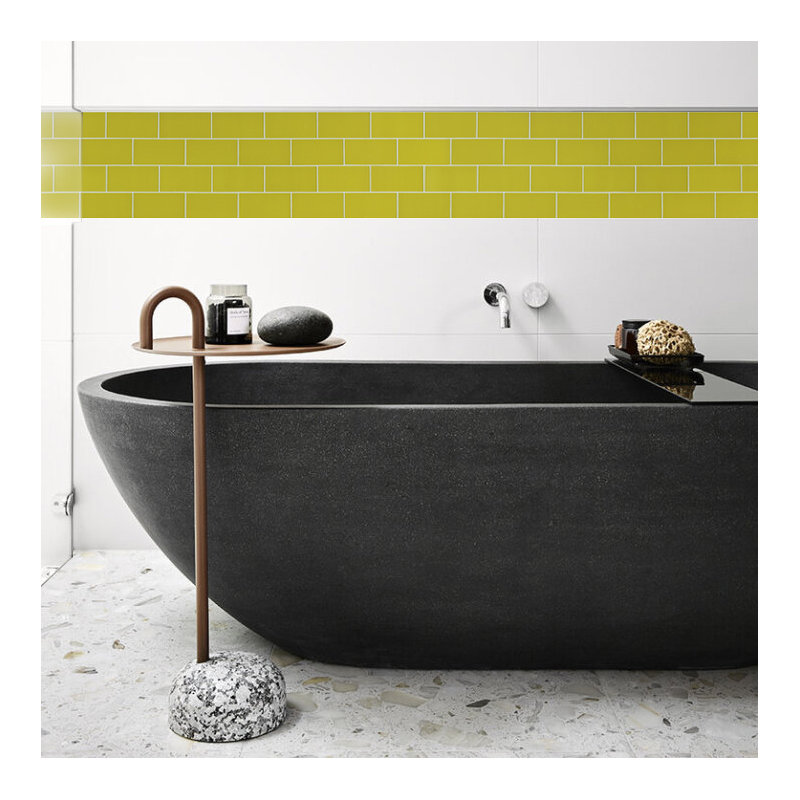 Premium 3" x 6" Straight Edge Glass Mosaic Subway Tile, Royal Yellow