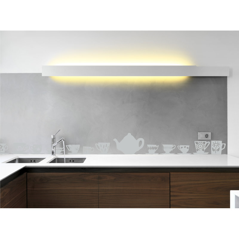 Décalcomanie murale tasses de thé, H 23 po x l 24 po x P 0,01 po, Gris clair