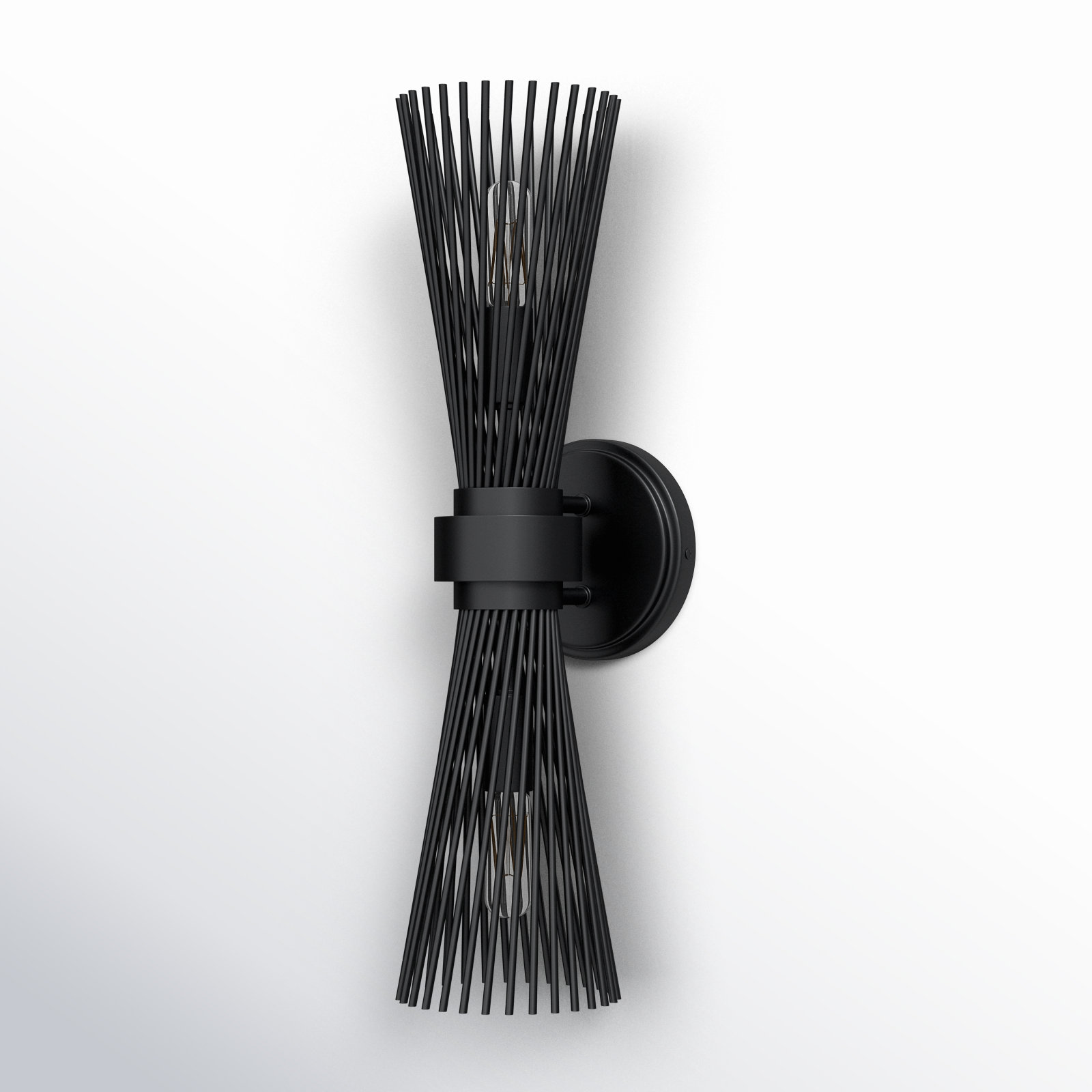 Iago 2 Light Dimmable Wall Sconces, Black
