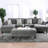 Chenille 5Pc Sectional Set Living Room Furniture Pillows Armless Chair Ottoman Chaise Plush Couch Sectionals