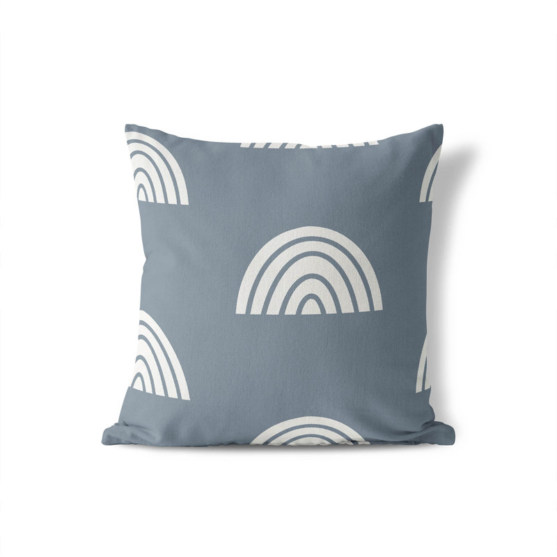 Coussin Plain Bows Match, H 16 po x l 16 po, Bleu ivoire