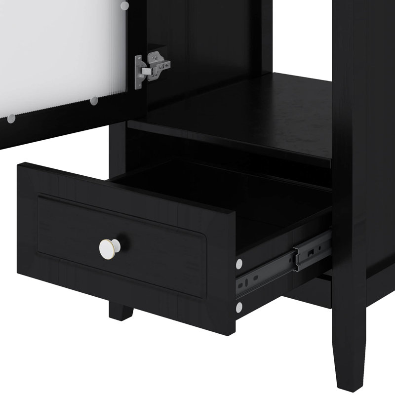 Meuble-lavabo avec lavabo 20 po, Noir