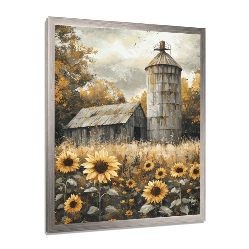 Djames - Floral Canvas Prints, H 20 po x l 12 po, Reproduction encadrée sans passe-partout, Argent argent