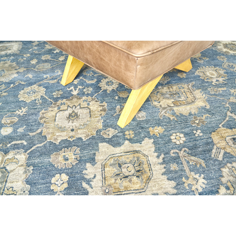 Museum Oriental Area Rug in Medium Blue, Rectangle 9' x 12'