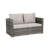 6 Piece Patio Furniture Set,Outdoor Wicker Rattan Sofa Conversation Set All Weather Patio Sectional Sofa Set