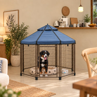 Pet Gazebo 3 ft. Modular Dog Kennel & Playpen with Canopy for Small Dogs – Indoor, Outdoor & Portable