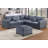 Modern Style L-Shaped 4Pc Sectional Set Cocktail Ottoman Square Arms Throw Pillow Corduroy Upholstered Dark Gray Finish Primary Living Room-690867511