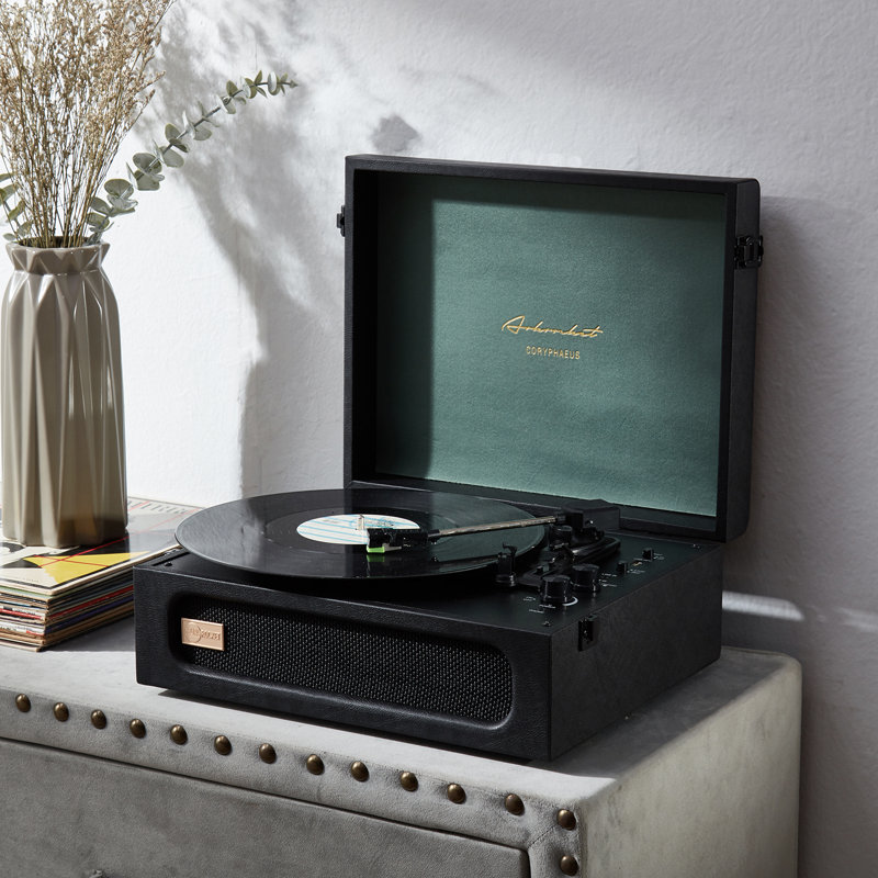 Arkrocket Coryphaeus Bluetooth Turntable Deluxe Edition Record Player(Black/Green)