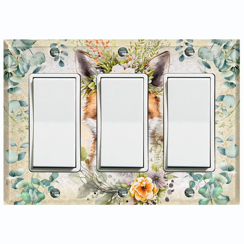 Copper Rust Patina Teal Print 3 - Gang Toggle Light Switch Standard Wall Plate