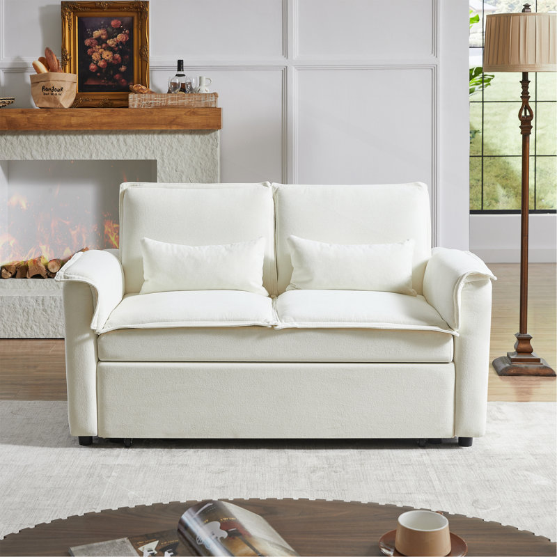 Canapé-lit convertible en tissu Modern, Tissu ivoire