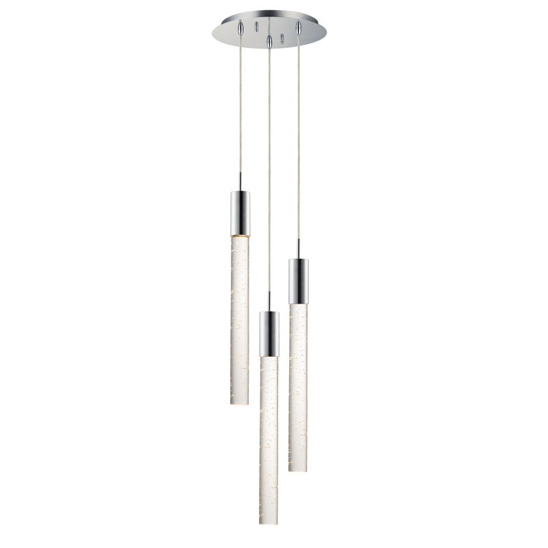 Senn 3 - Light Polished Chrome LED Cluster Pendant