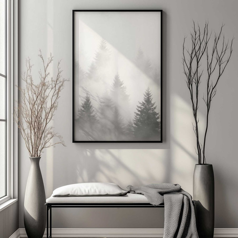 Imprimé Foggy Echoes II, Cadre en zinc patiné, H 15,25 po x l 12,25 po