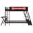 Twin Bunk Bed with Dual Built-In Gaming Desks, USB Ports & Pegboard Organizer, Gamer Bunk Frame, Red-2014546935-2014546928
