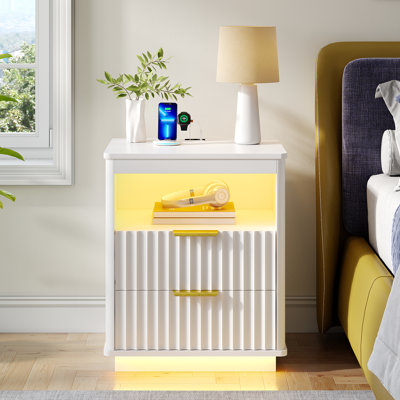 50cm W Manufactured Wood Bedside Table