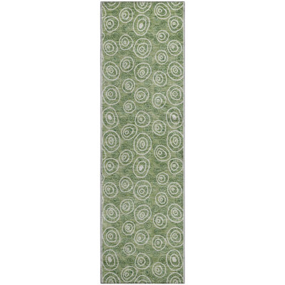 Premium Machine Washable Prisco Green Rug