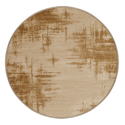 Machine Washable Abstract Brown Area Rug