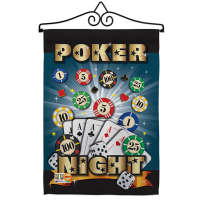 Coussin décoratif en polyester 2 faces 19 x 13 po « poker night impressions » ensemble de drapeaux