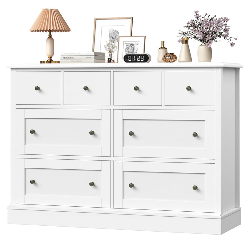 8 - Drawer Dresser, White