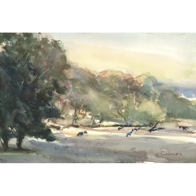 Sunlit Pasture I by Stephen Calcasola - Wrapped Canvas Print, 20cm H x 30cm W x 3.8cm D