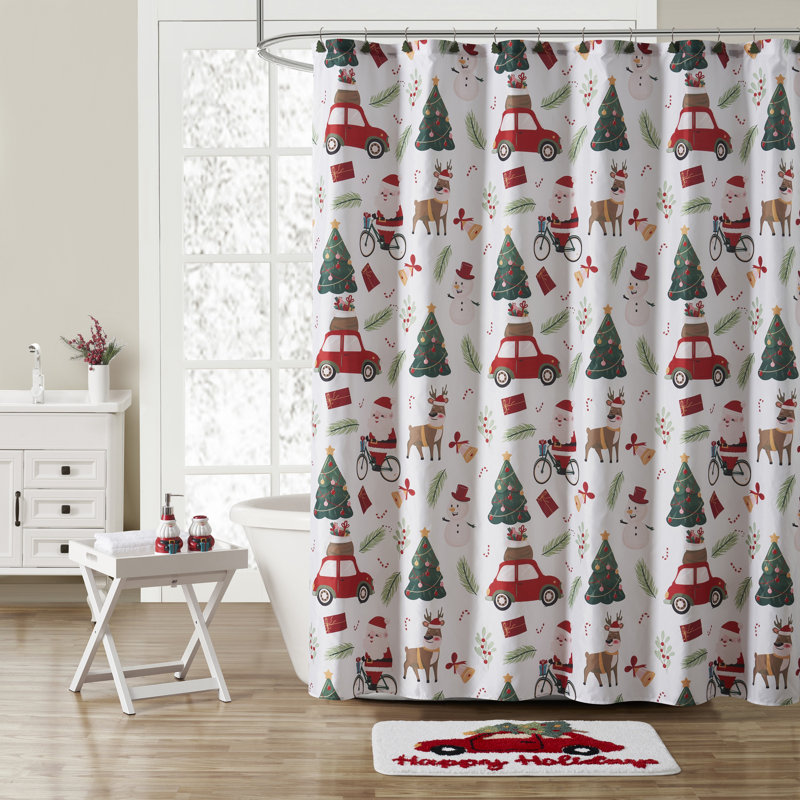Ensemble de rideau de douche de 16 pièces The Holiday Aisle® Home Kathry