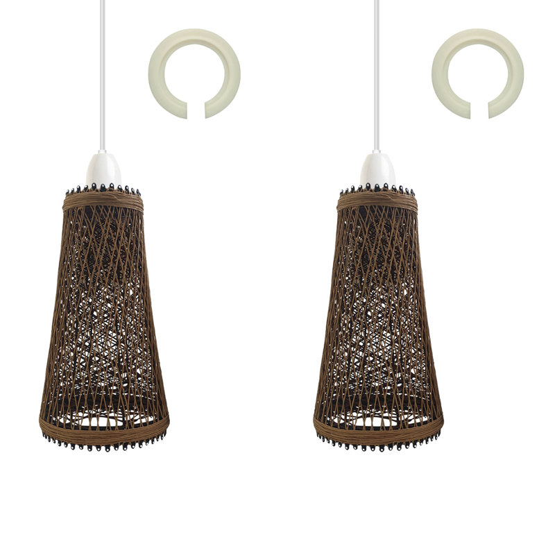 30cm H Chenille Empire Lamp Shade ( Screw On ) in Hemp