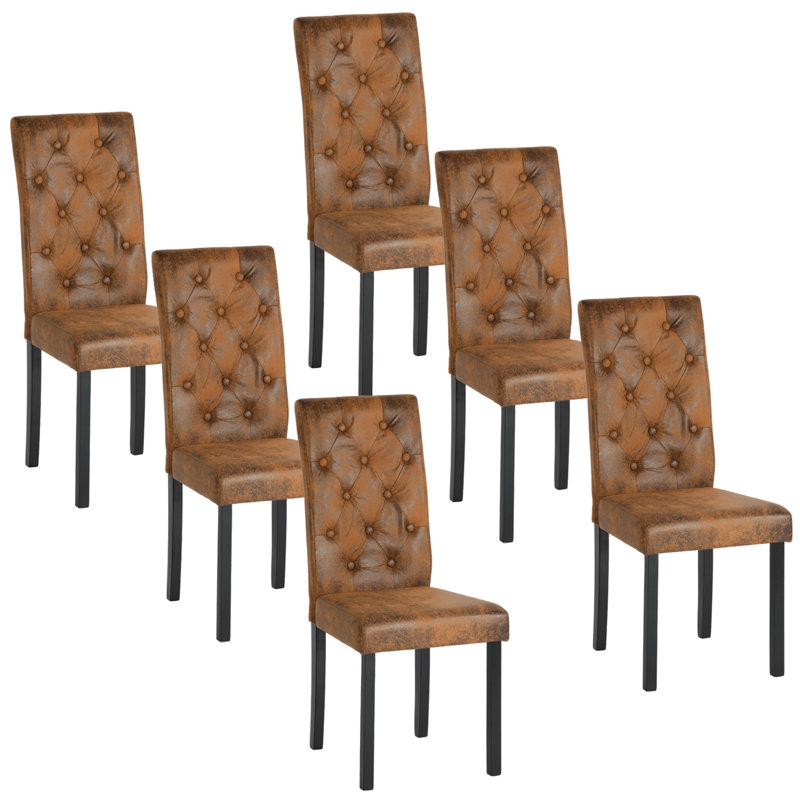 Abbeville 47cm H Tufted Upholstered Parsons Chair, 6, Brown/Black