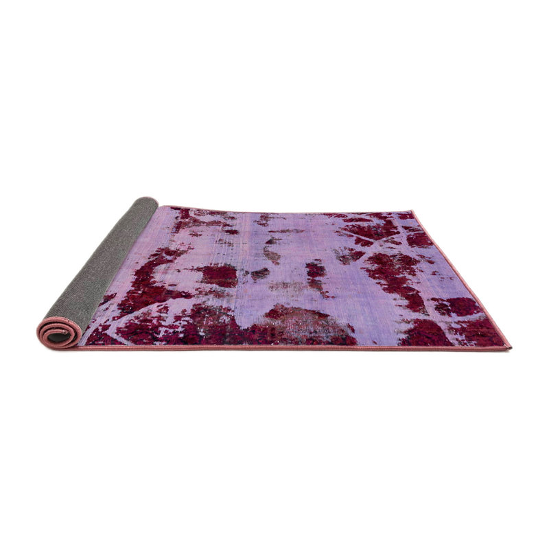 Tapis décoratif multicolore à motif abstrait, Rond 3 pi