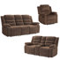 Lineberger 3- Piece Modern Soft Upholstered Cushioned Back Padded Arm Manual Recliner Living Room Set