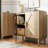 Rattan Buffet Cabinet 2-Door Storage Sideboard for Living Room Dining Room Entryway - Natural