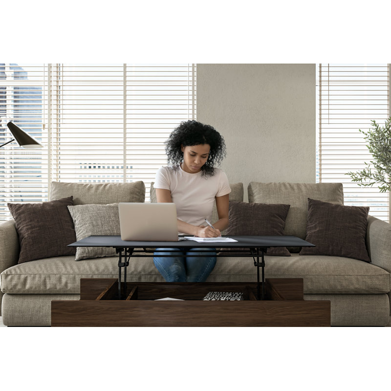 Reveal Glass Coffee Table, Chocolate Stained Walnut