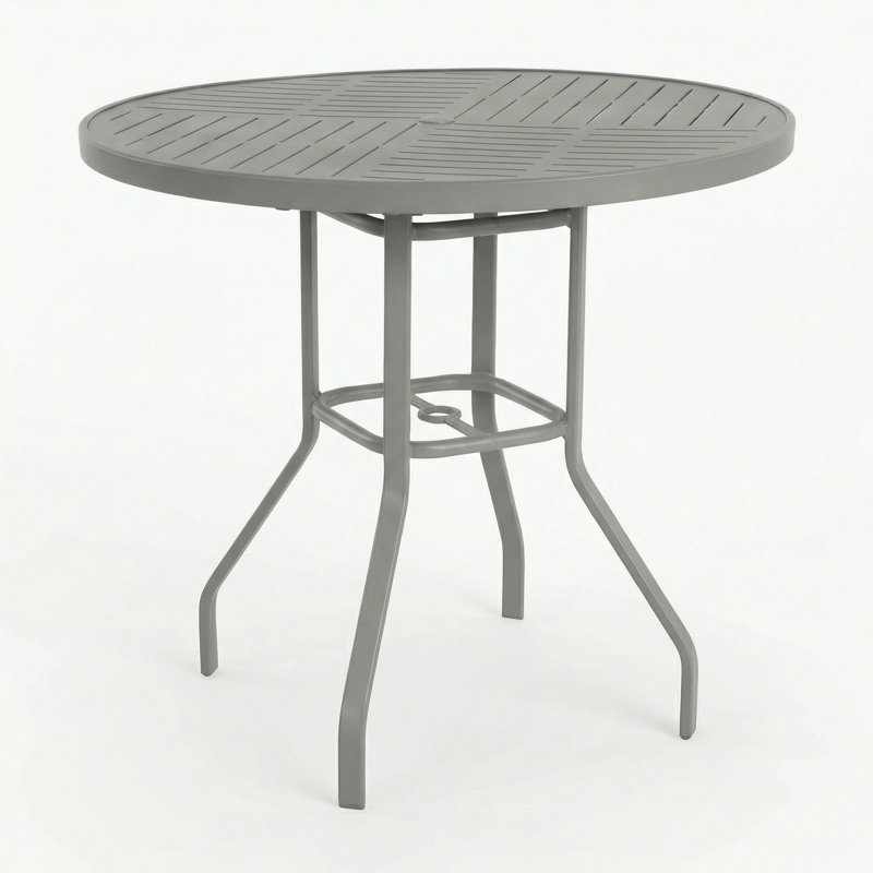 Windward Outdoor Napa 47" Round Balcony Table, Matte Gray
