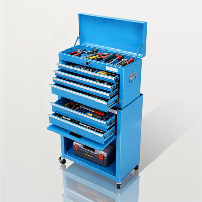 ?2-In-1 Detachable Tool Cabinet With Locking Casters & High-Capacity Storage 2-Piece Rolling Tool Chest For Garage, Workshop??