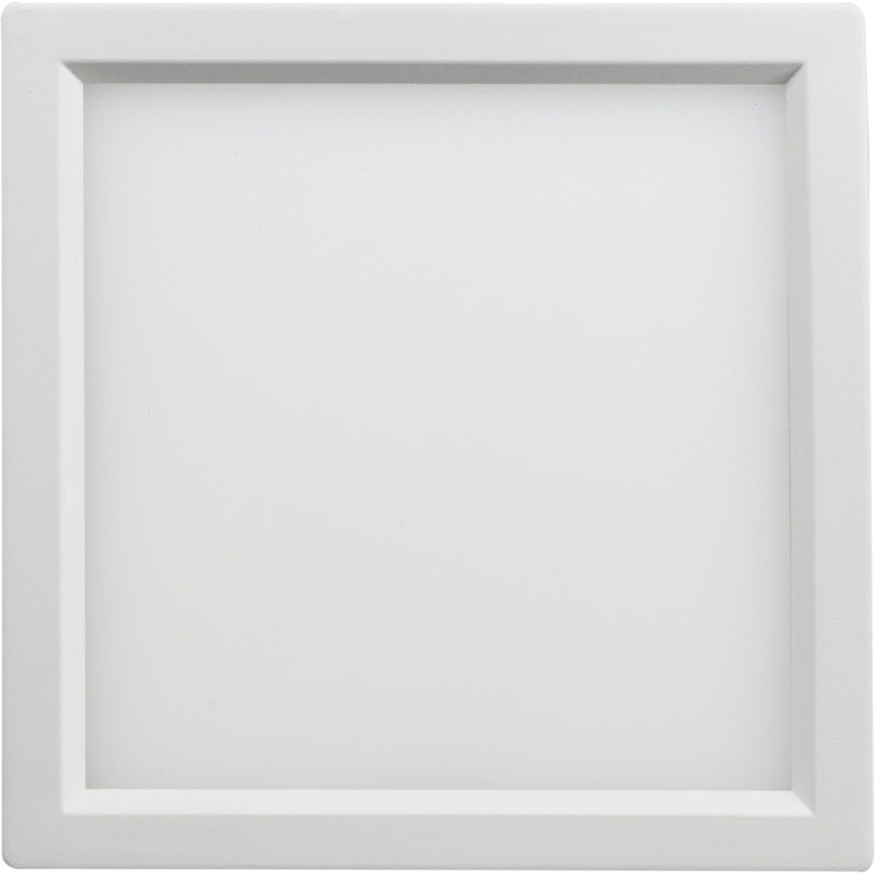 troy LED Flushmount - Square, 15W, 5CCT, Black, White, 1" H x 4.38" W x 4.38" D