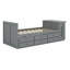 Lit plateforme multifonctionnel en bois avec bureau, tablette de rangement au bout du lit, lit gigogne intégré et tiroirs-1414210530
