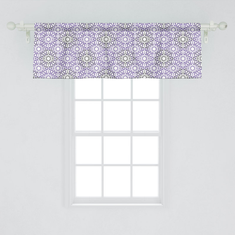 Ambesonne, ensemble de 2 cantonnières abstraites à motif floral blanc et violet, L 54 po x L 12 po