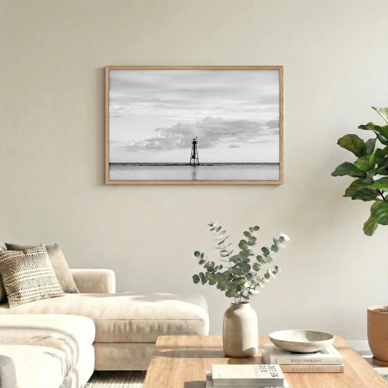 «Lighthouse Horizon», reproduction d'art sur toile, ensemble de 1, Naturel, 24"H x36"W