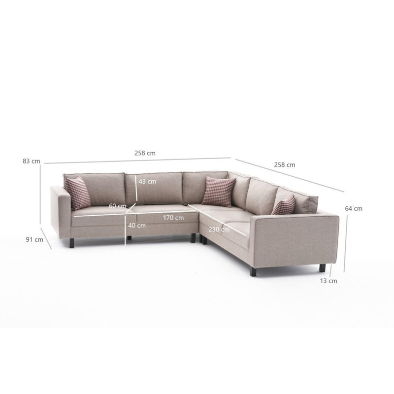 Canapé modulaire Centerville, 100 % polyester crème