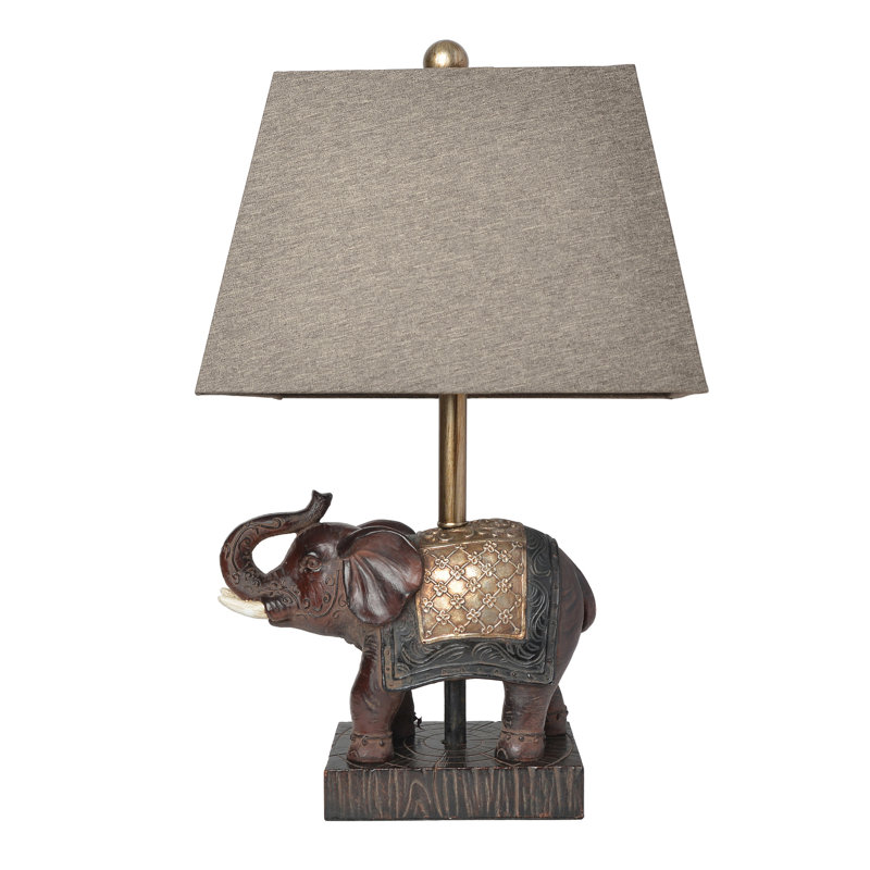  Festive Elephant Table Lamp, Brown