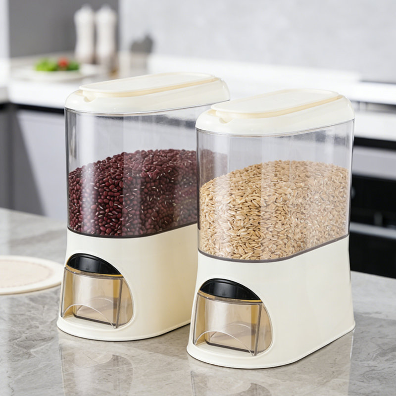 Ensemble de 2 distributeurs de riz, contenant de riz étanche à l'humidité avec tasse pour la cuisine