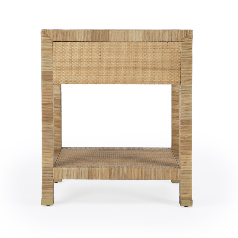 Corfu 1 Drawer Natural Rattan Nightstand